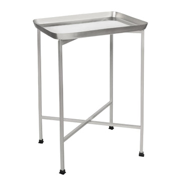 Sterling 26.25" Industrial Classic Metal Foldable Rectangular End Table and Side Table with Removable Tray Top